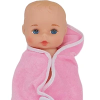 Goldberger Baby's First® Bathtime with Softina™ 11" Baby Doll with Pink Bath Blanket