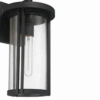 Hello Honey® Maude Matte Black Modern Cylindrical Metal & Glass Wall Mounted Outdoor Wall Light