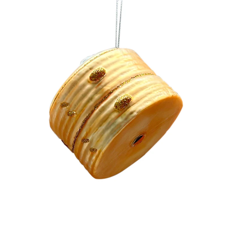 3.25" Gold & White Dim Sum Glass Ornament by Ashland®