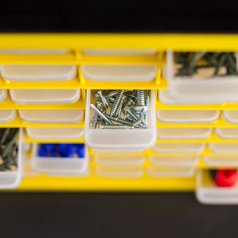 IRIS® Yellow & Black 64-Drawer Parts Cabinet