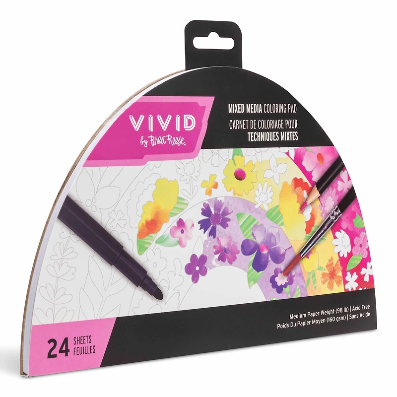VIVID by Brea Reese® Rainbow Mixed Media Coloring Pad