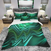 Designart 'Emerald Energy Green Abstract' Modern & Contemporary Bedding Set