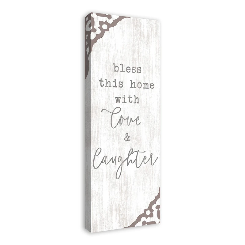 Bless this Home with Love & Laughter Canvas Wall Art
