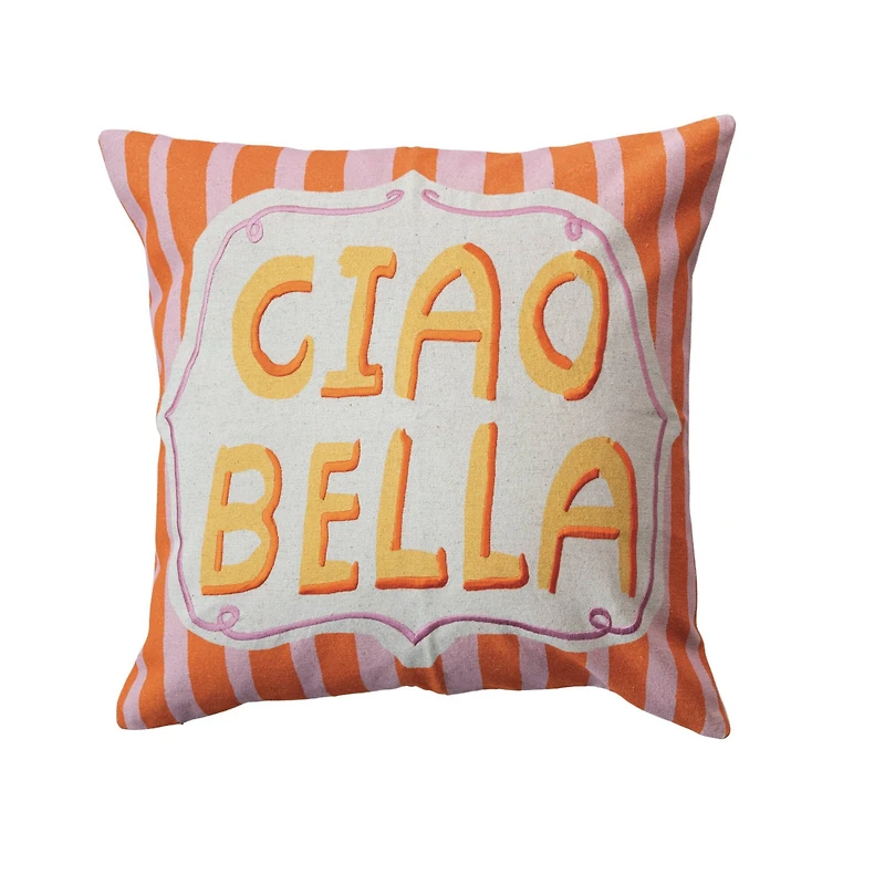 Hello Honey® 18" Orange & Yellow Ciao Bella Accent Pillow