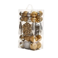 60ct. Holiday Deluxe Shatterproof Christmas Tree Ornament Box Set