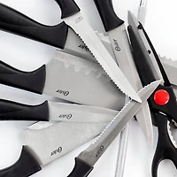 Gibson Home® Westminster 23-Piece Black Carbon Stainless Steel Cutlery Set with Kitchen Tools