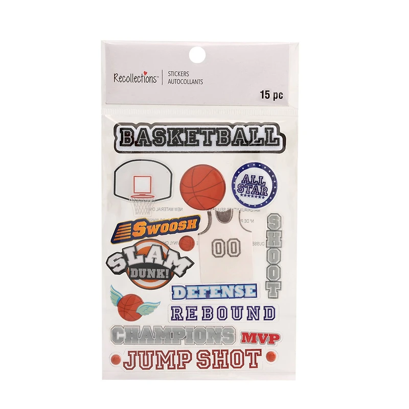 Signature™ Basketball Dimensional Stickers by Recollections™