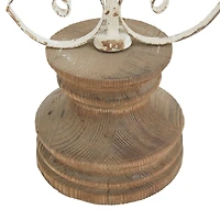 29" White Iron French Country Cross Sculpture