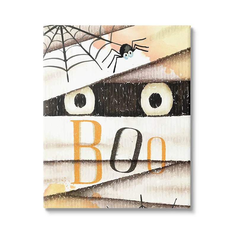 Stupell Industries Boo Creepy Eyes Peeking Canvas Wall Art