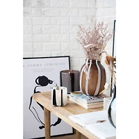 Hello Honey® 9" Brown & White Striped Glass Vase