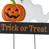 Glitzhome® 32" Lighted Metal Halloween Ghost Yard Stake