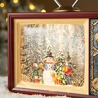 Glitzhome® 7.5" Lighted TV with Snowman Waterglobe