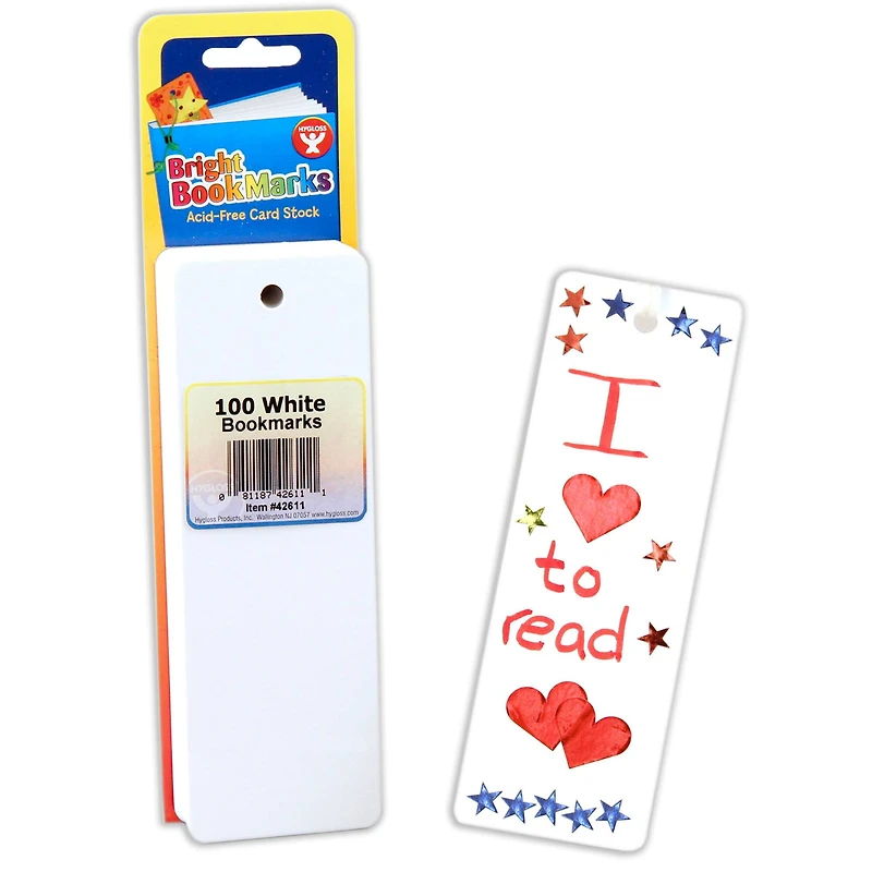 Hygloss® Mighty Bright™ Ultra White Bookmarks, 3 Packs of 100