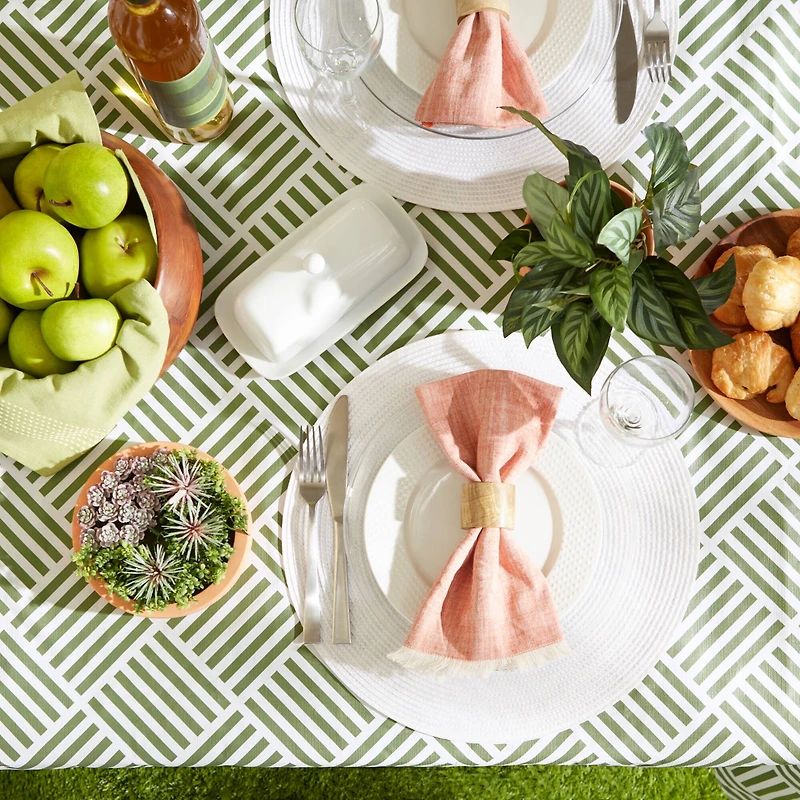 Artichoke Grid Vinyl Tablecloth 70" Round