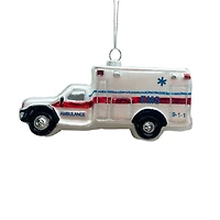 4.5" White Ambulance Glass Ornament by Ashland®
