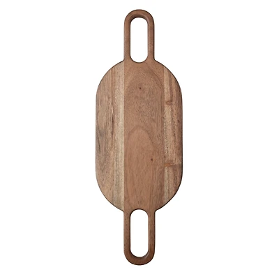 Hello Honey® 20.5" Natural Acacia Wood Charcuterie or Cutting Board with 2 Handles