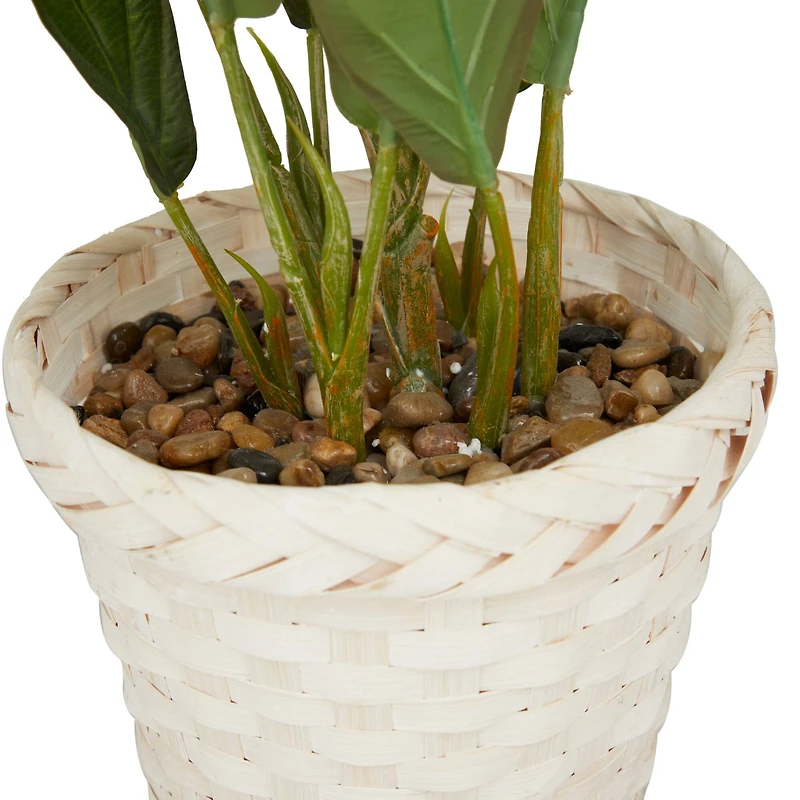 2ft. Coastal Style Artificial Foliage in White Bamboo Pot