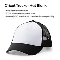 Cricut® Black/White Trucker Hat Blank