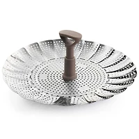 Martha Stewart Stainless Steel Folding Steamer Insert with Taupe Handle