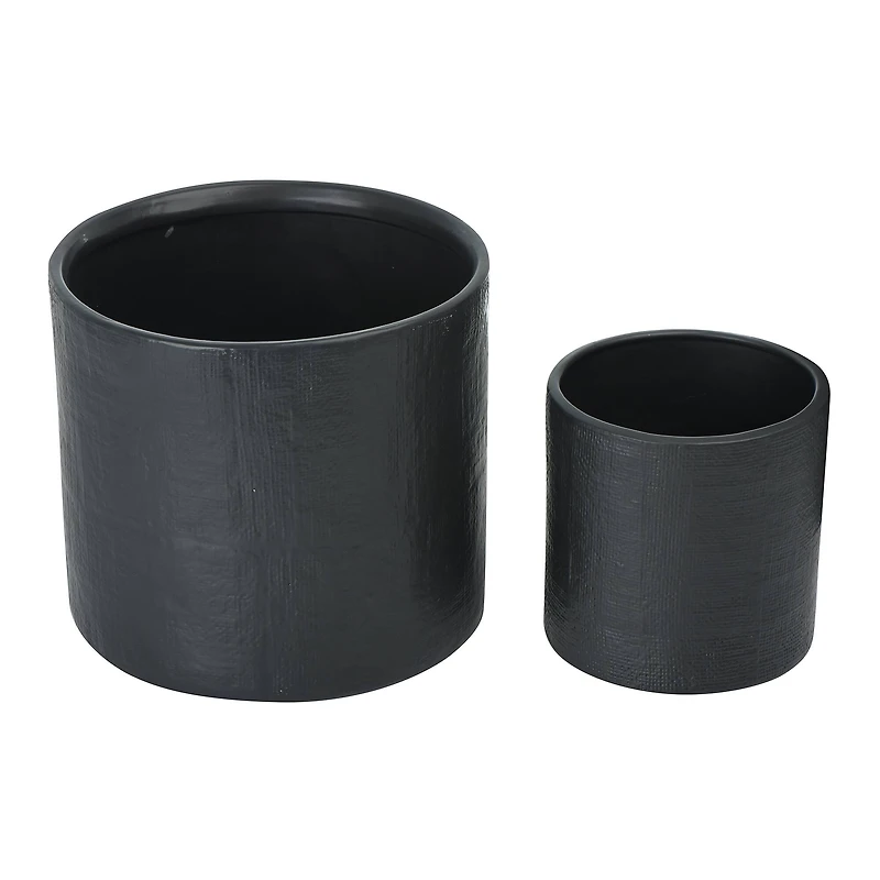 Hello Honey® Stoneware Planters with Embossed Cross Hatch Texture Set