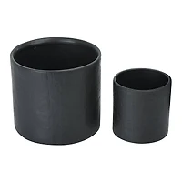 Hello Honey® Stoneware Planters with Embossed Cross Hatch Texture Set