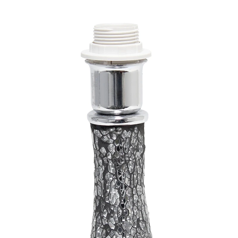 Simple Designs 14" Mosaic Glass Genie Table Lamp with Fabric Shade