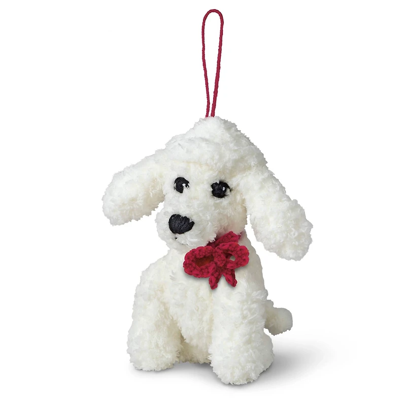 Intermediate White Dog Amigurumi Crochet Ornament Kit by Loops & Threads®