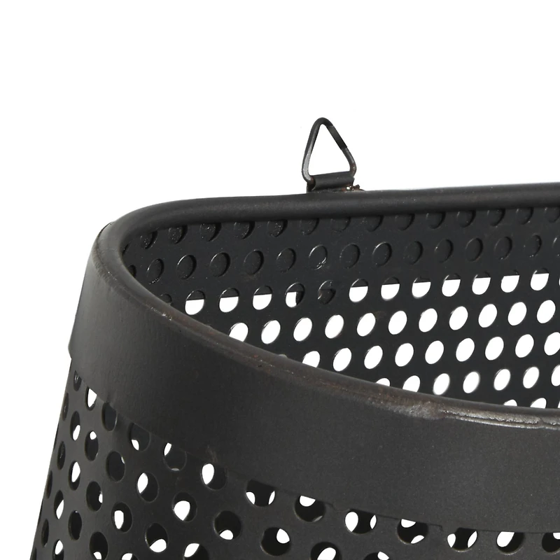 18" Black Metal Industrial Magazine Rack Holder