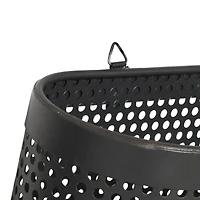 18" Black Metal Industrial Magazine Rack Holder