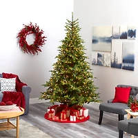 8ft. Pre-Lit North Carolina Spruce Artificial Christmas Tree, Clear LED Lights
