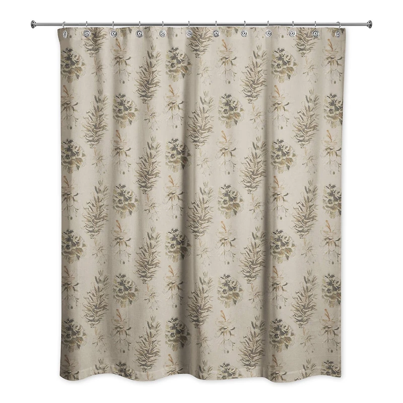 Pinecones on Brown Shower Curtain