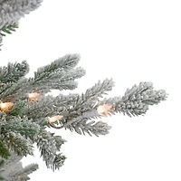 6.5ft. Pre-Lit Real Touch™️ Flocked Little River Fir Artificial Christmas Tree, Clear Lights
