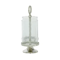 14" Silver Aluminum Traditional Candle Holder Lantern