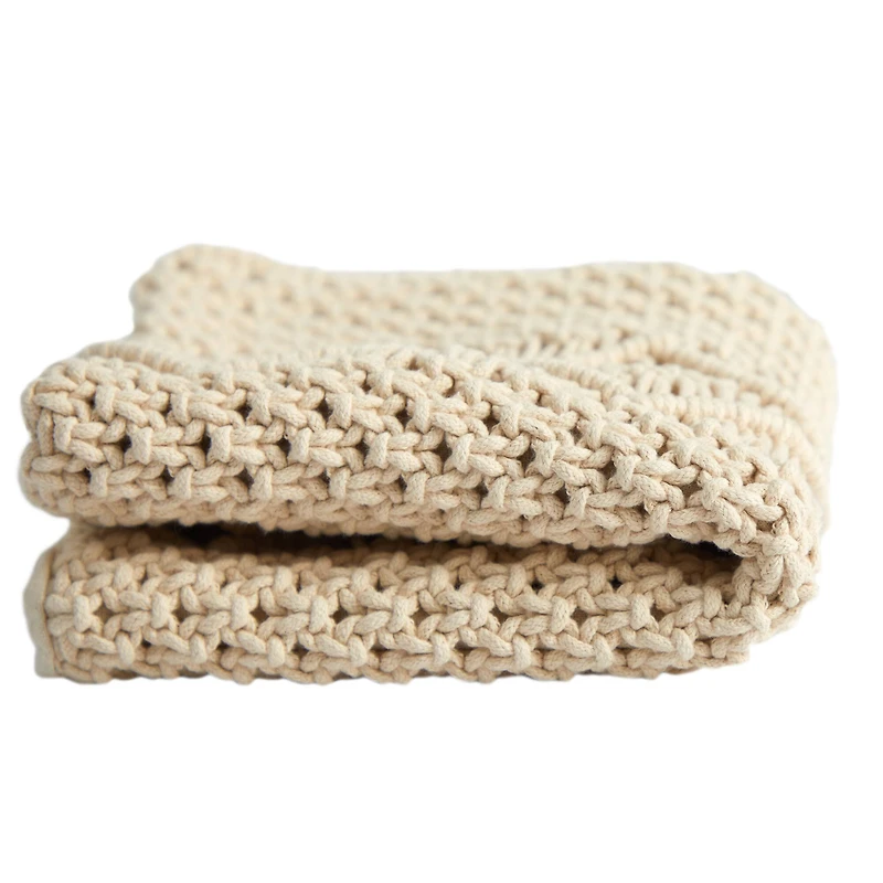 16" Bohemian Woven Macramé Pillow Cover