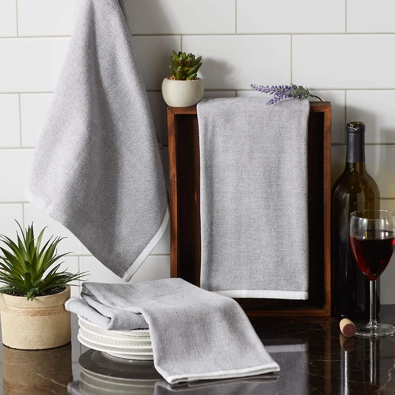 DII® Mineral Chambray Terry Dishtowels, 3ct.