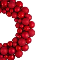 36" Red Ball Ornament Christmas Wreath