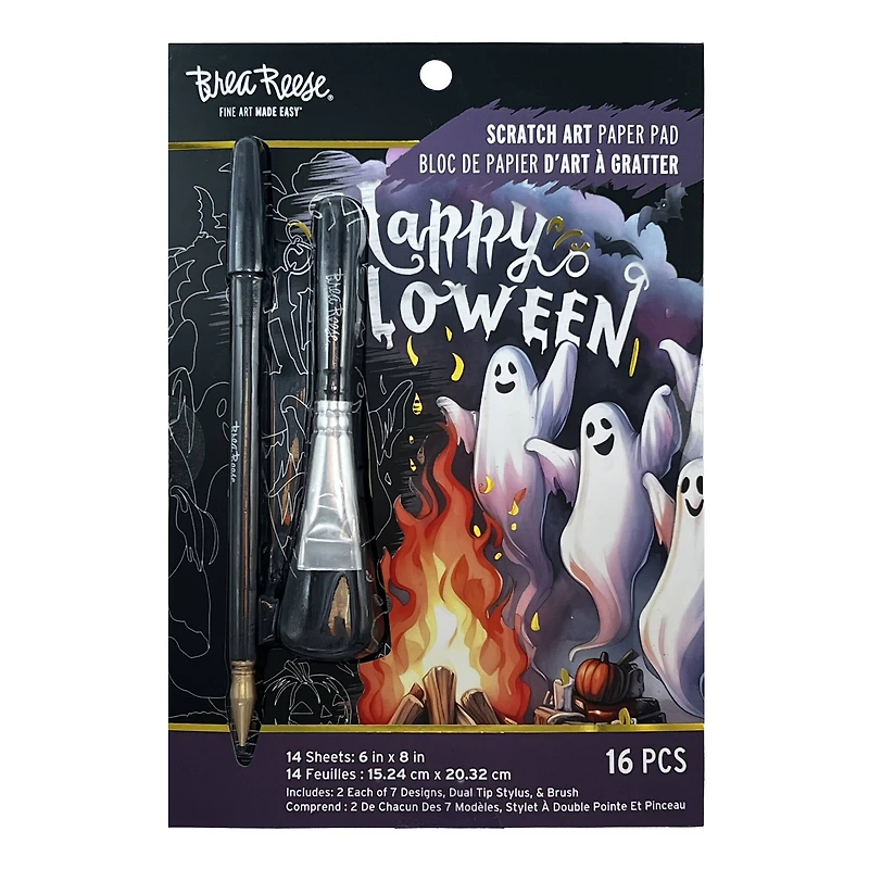 Brea Reese™ 6" x 8" Funky Frights Scratch Art Paper Pad