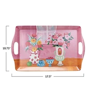 Hello Honey® 17.5" Flower Bamboo Fiber Tray with Handles