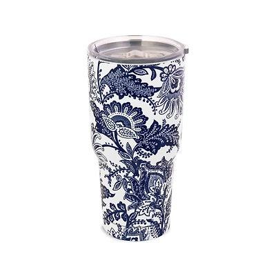 Vera Bradley® 28oz. Java Navy White Stainless Steel Large Tumbler