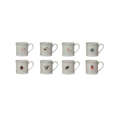 Hello Honey® 3.25" Eclectic Fauna Stoneware Mug Set