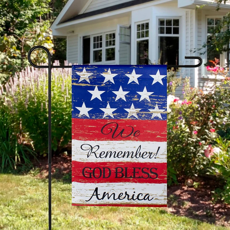 We Remember! Patriotic Americana Outdoor Garden Flag, 12.5" x 18"