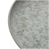 16" Gray Metal Galvanized Cake Stand