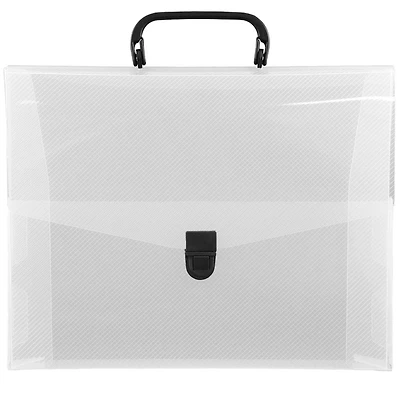 JAM Paper 12" x 9.5" Clear Portfolio Briefcase with Handle