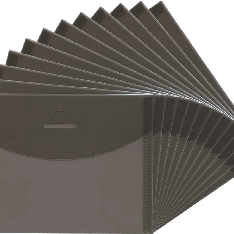 JAM Paper 5.5" x 7.38" Smokey Gray Plastic Tuck Flap Booklet Envelopes, 24ct.