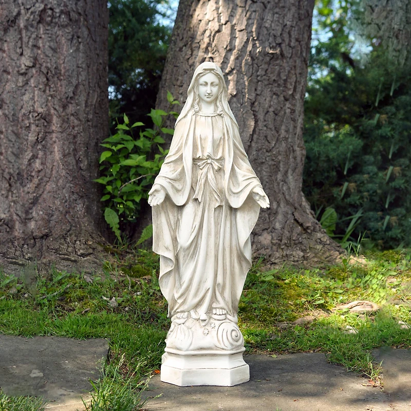 28.25" Religious Standing Virgin Mary Outdoor Garden Statue