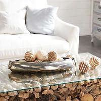 4" Mixed White & Natural Floral Vase Filler Orb Set