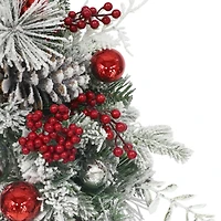 26" Battery-Operated Pre-Lit Decorated with Red Bow