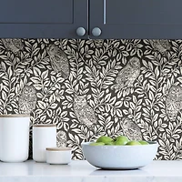 Wallpops Charcoal Sleepy Owls Peel & Stick Wallpaper