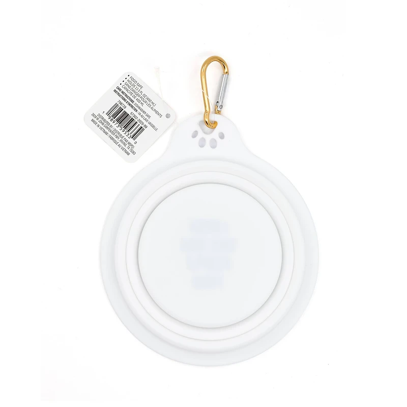 White Collapsible Pet Bowl by Fab Finds