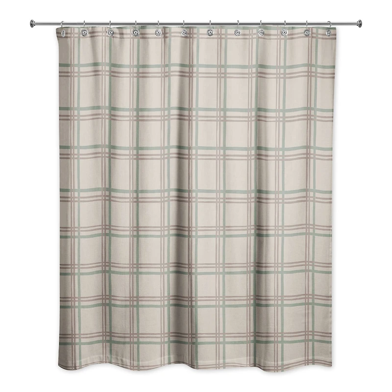 Holiday Plaid on Brown Shower Curtain